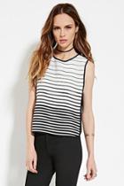 Love21 Women's  Contemporary Contrast-panel Striped Top