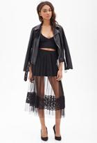 Forever21 Lace-paneled Tulle Skirt