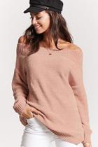 Forever21 Off-the-shoulder Chenille Sweater