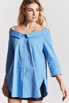 Forever21 Striped Off-the-shoulder Shirt