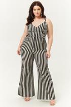 Forever21 Plus Size Zip-front Striped Jumpsuit