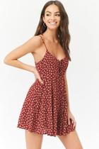 Forever21 Floral Lace-up Fit & Flare Dress