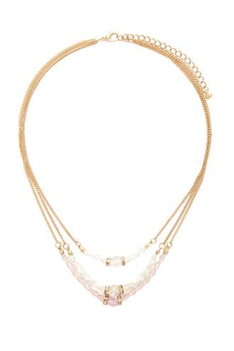 Forever21 Faceted Bead Layered Necklace
