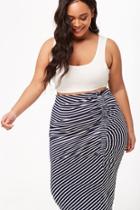 Forever21 Plus Size Striped Ruched Skirt