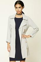 Forever21 Women's  Grey Belted Trench Coat