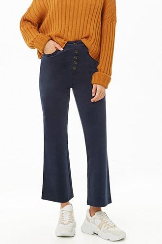 Forever21 Button-fly Corduroy Flare Pants