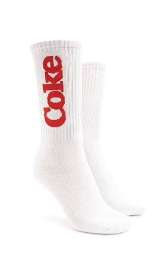 Forever21 Coke Graphic Crew Socks