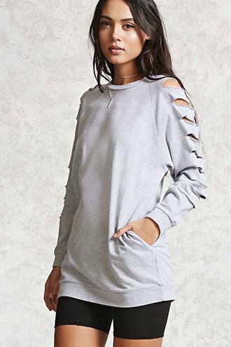 Forever21 Longline Cutout Sweatshirt
