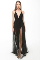 Forever21 Plunging Mesh Prom Gown