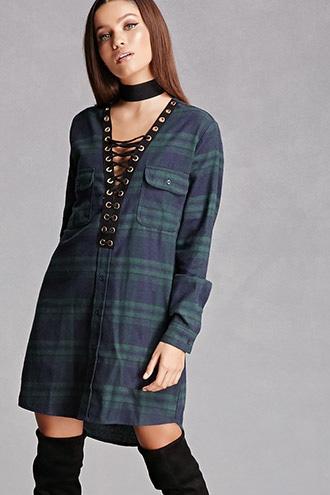 Forever21 Plaid Flannel Strappy Dress