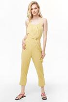 Forever21 Linen-blend Tie-waist Jumpsuit