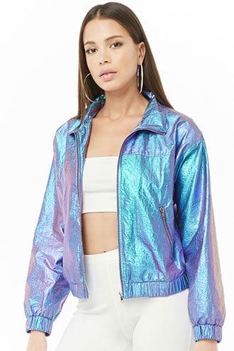 Forever21 Iridescent Zip-front Windbreaker