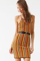 Forever21 Open-knit Striped Halter Dress