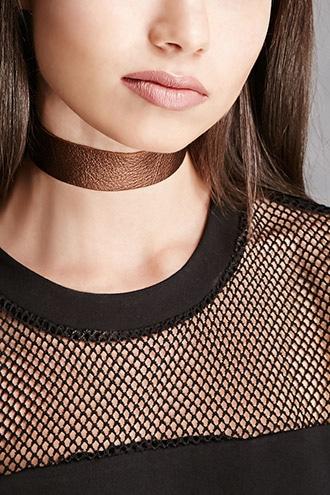 Forever21 Bronze Jj Winters Leather Choker