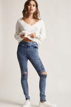 Forever21 Mineral Washed Moto Jeggings