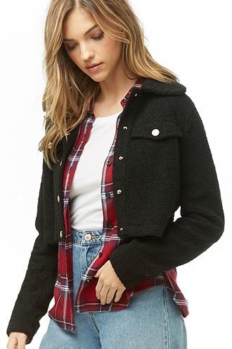 Forever21 Boucle Knit Cropped Jacket