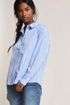 Forever21 High-low Pinstripe Shirt