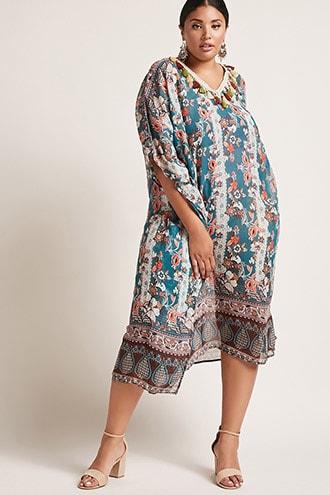 Forever21 Plus Size Printed Kaftan Dress