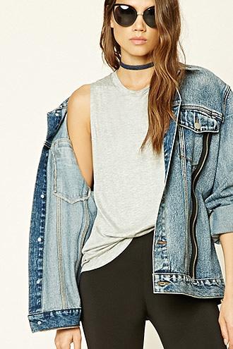 Forever21 Women's  Heather Grey Longline Tank Top