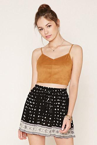 Forever21 Women's  Floral Medallion Mini Skirt