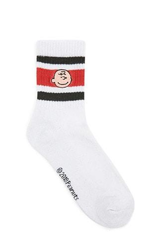 Forever21 Men Charlie Brown Graphic Crew Socks