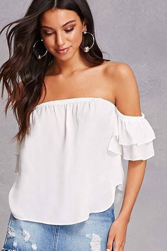 Forever21 Tiered Sleeve Chiffon Top