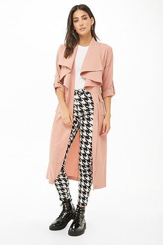 Forever21 Crepe Draped Longline Jacket