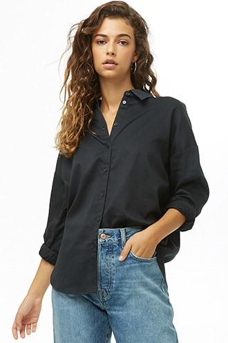 Forever21 Drop-shoulder Button-down Shirt