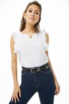 Forever21 Accordion-pleated Cap Sleeve Top