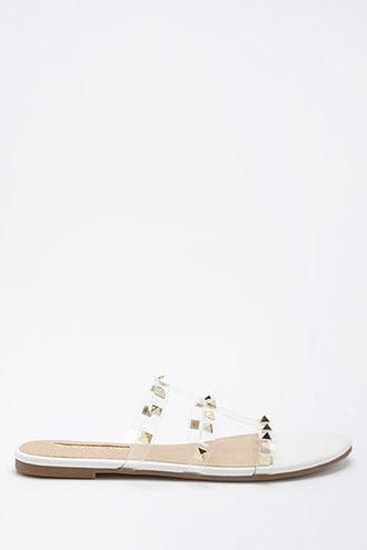 Forever21 Studded Jelly Strap Slide Sandals
