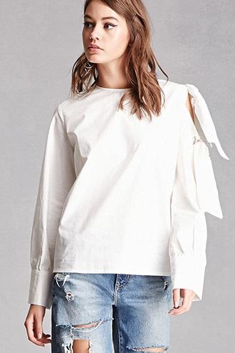 Forever21 Open-shoulder Bow Top