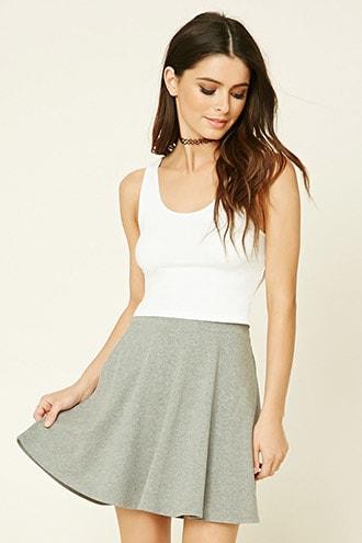 Forever21 Stretch-knit Flare Hem Skirt