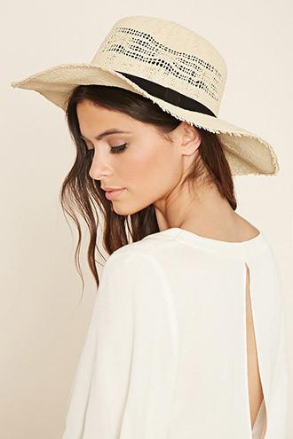 Forever21 Women's  Woven Floppy Straw Hat