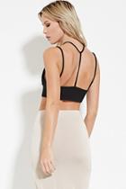Forever21 Women's  Black Strappy Crop Top