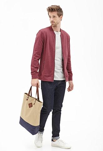 Forever21 Collarless Athletic Jacket