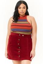 Forever21 Plus Size Button-front Corduroy Skirt