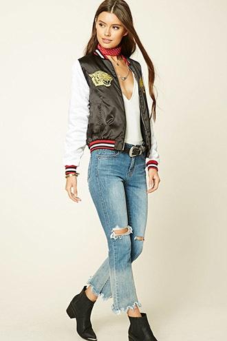 Forever21 Women's  La Ny Bomber Jacket