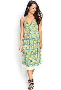 Forever21 Ruffled Floral Midi Dress