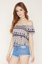 Forever21 Women's  Paisley Off-the-shoulder Top