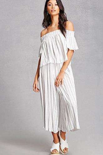 Forever21 Striped Smock-waist Culottes
