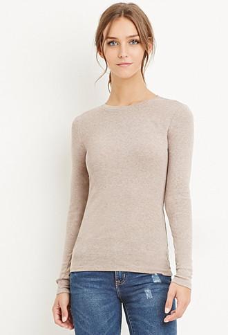 Forever21 Plus Women's  Classic Cotton Tee (heather Taupe)