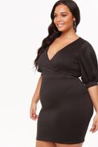 Forever21 Plus Size Surplice Puff-sleeve Dress