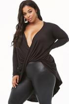 Forever21 Plus Size Twist-front High-low Top