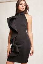 Forever21 Asymmetrical Ruffle Scuba-knit Dress