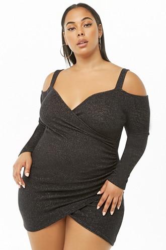 Forever21 Plus Size Open-shoulder Ruched Dress
