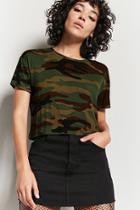 Forever21 Camo Print Cropped Tee