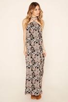 Forever21 Women's  Abstract V-strap Maxi Dress