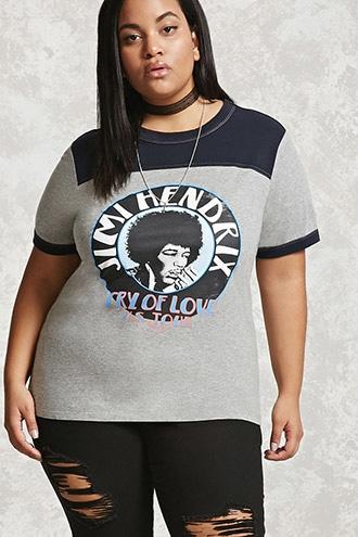Forever21 Plus Size Jimi Hendrix Tour Tee