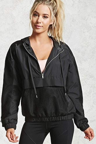 Forever21 Active Hooded Mesh Anorak