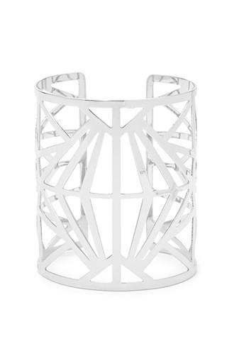 Forever21 Silver Geo Cutout Cuff